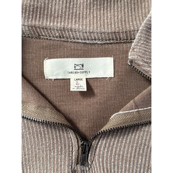 Women’s Thread + Supply Brown Ribbed Sweater Sz L - Picture 2 of 4